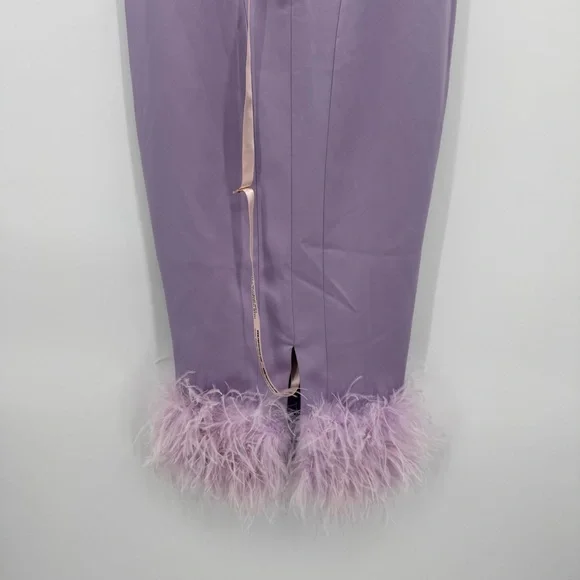 House of CB Lilac Feather-Hem Midi Dress - Picture 6 of 11